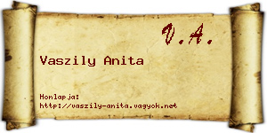 Vaszily Anita névjegykártya